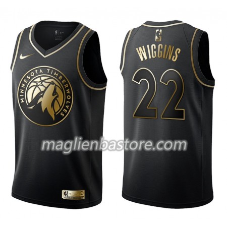 Maglia NBA Minnesota Timberwolves Andrew Wiggins 22 Nike Nero Golden Edition Swingman - Uomo
